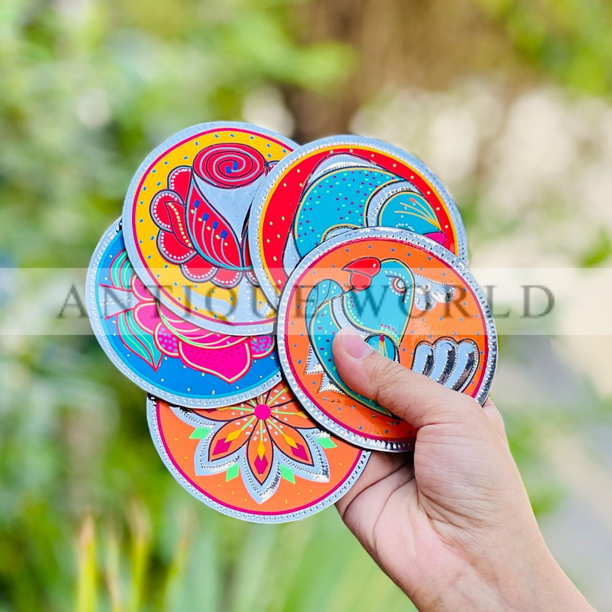 Antique Naqshi Handcrafted Tea coaster (set of 5 )