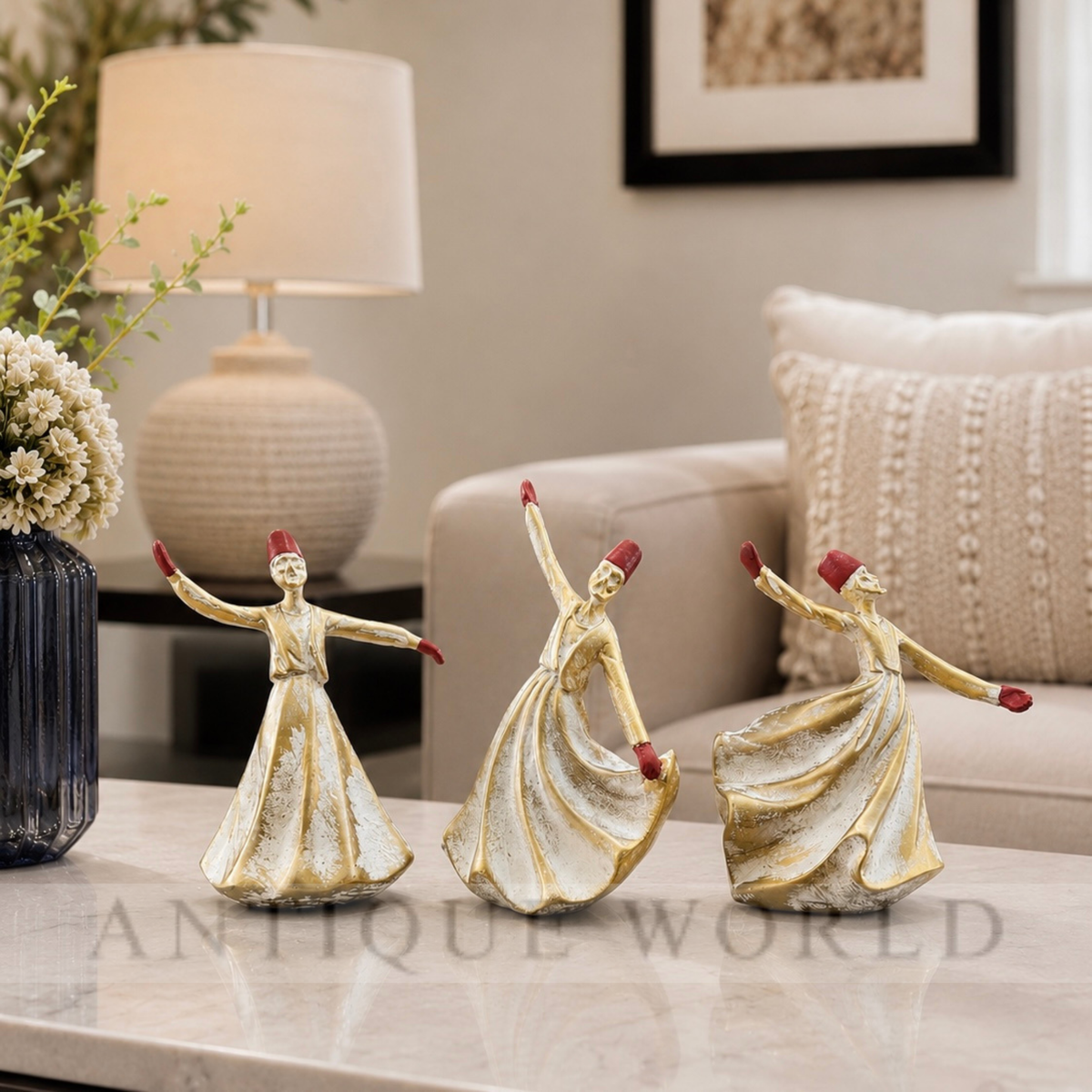 Classical Dervish  Art Sculpture( Set of 3)