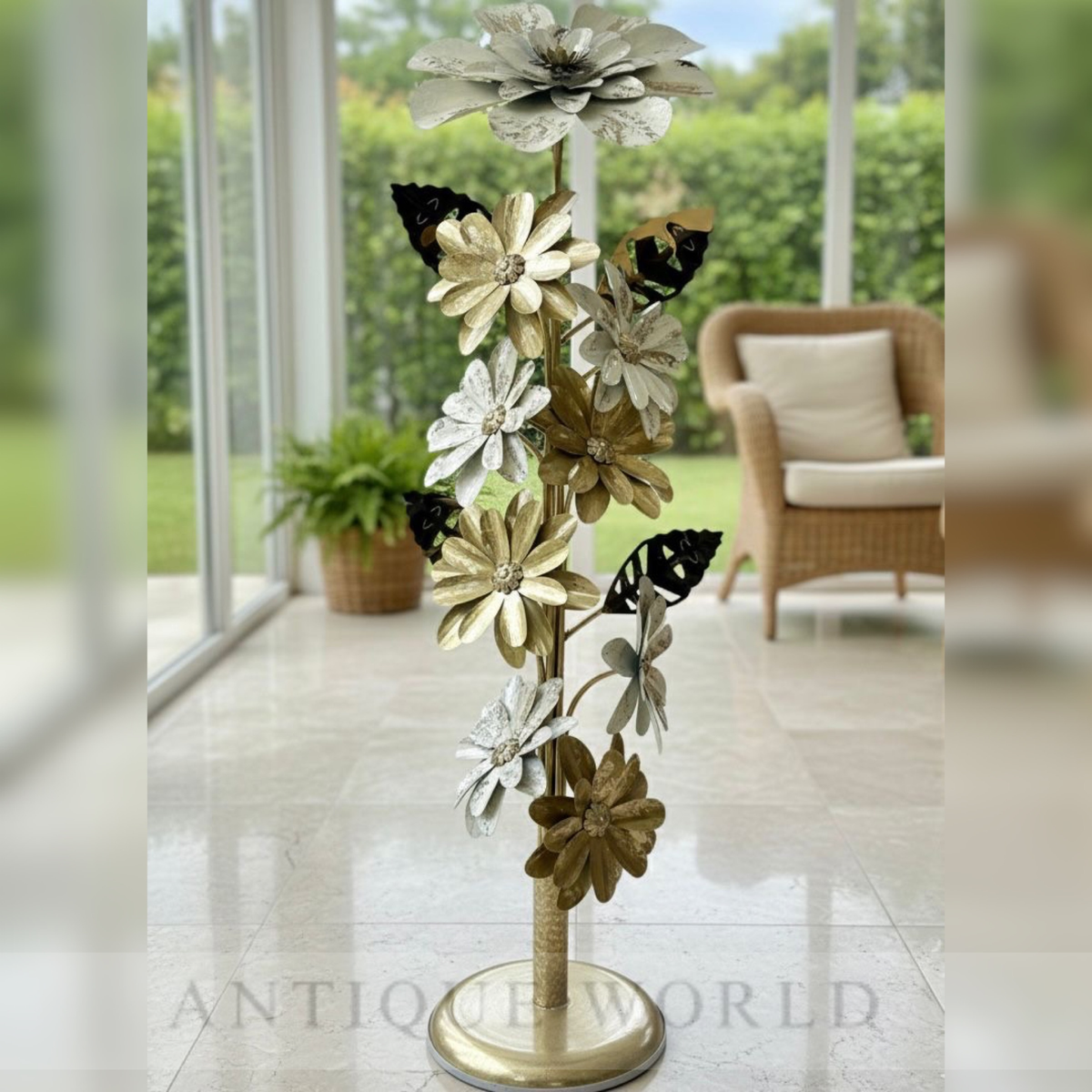 Metal Floral Floor Decor