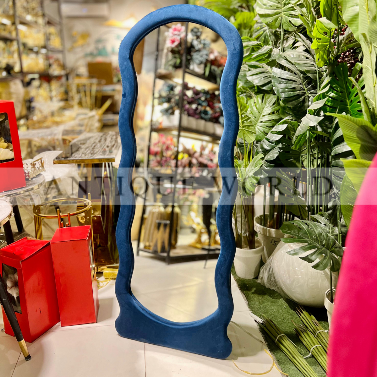 Blush Wave Floor Mirror