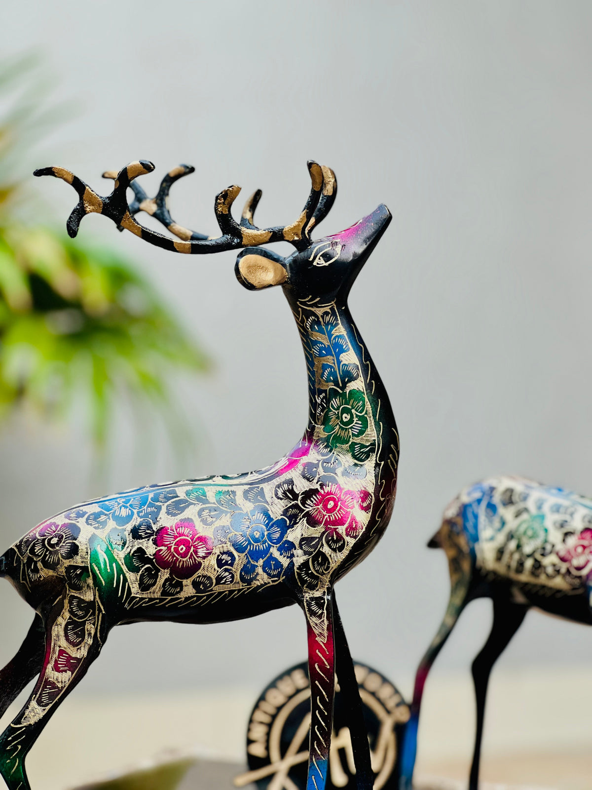 Naqshi Artistic  Brass Deer ( Set of 2 )