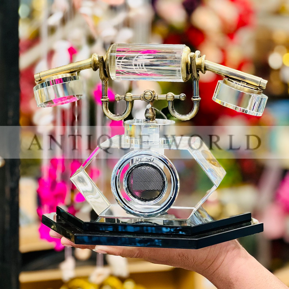 Fine Crystal Telephone Decor Ornament