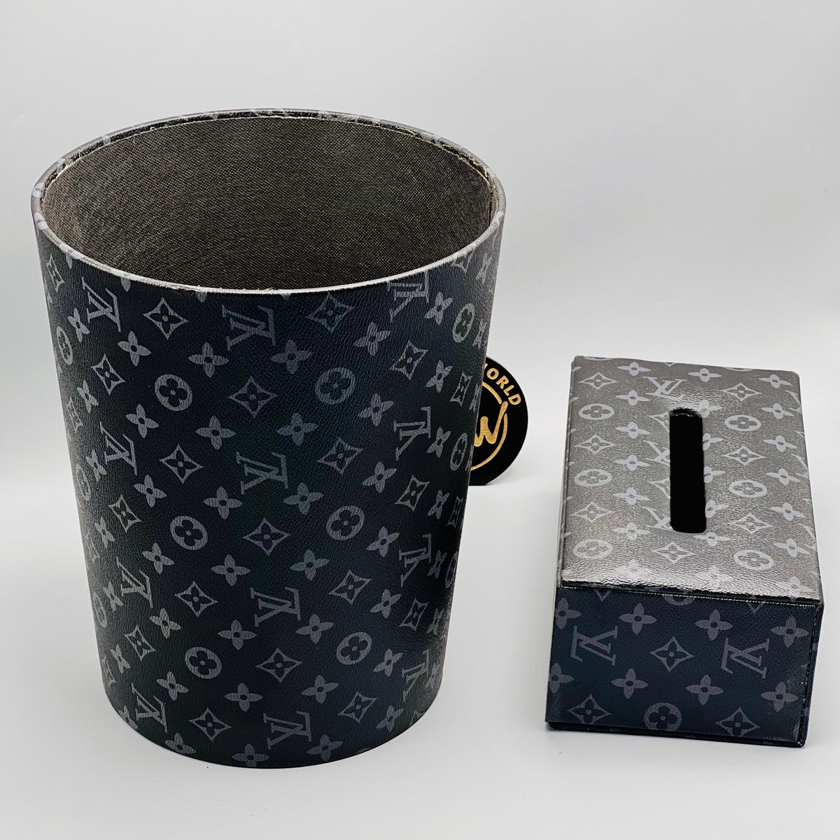 Louis  Vuitton Monogram Round Basket and Tissue Box Set