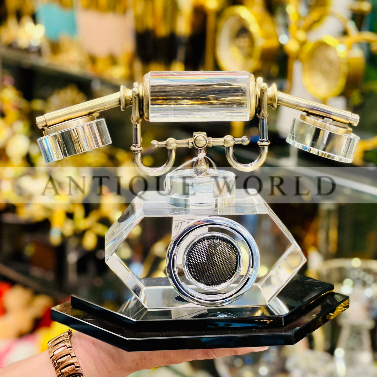 Fine Crystal Telephone Decor Ornament