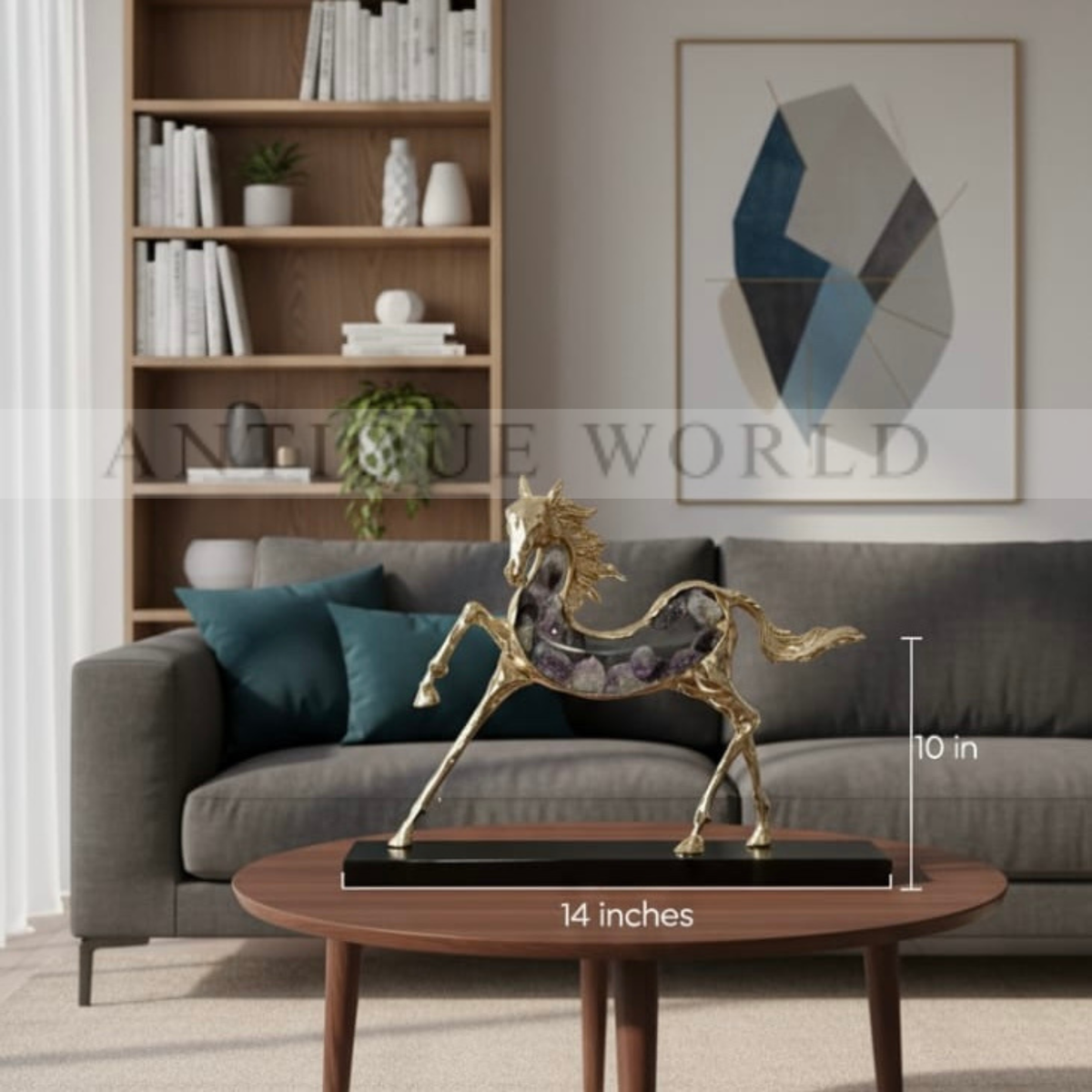 Dynamic Brass  Running Horse Showpiece