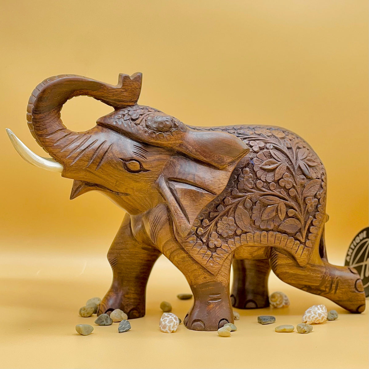 Jointless Shesham Handcrafted Elephant Sculpture