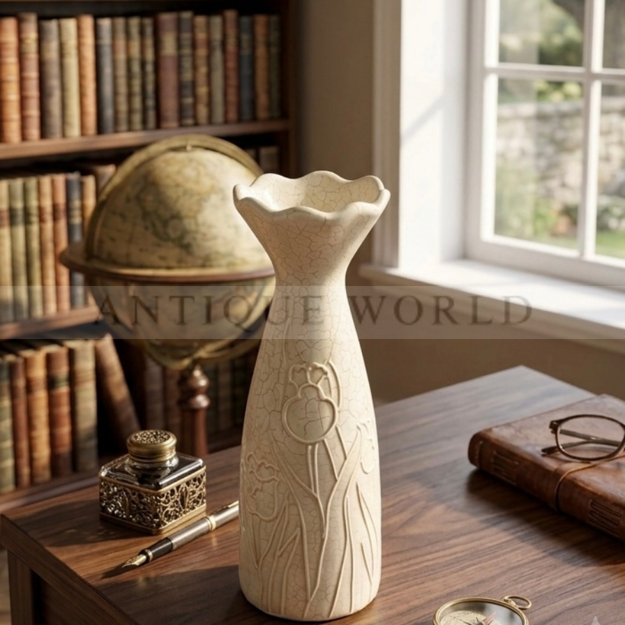 Vintage-Style Crackle Glaze Vase