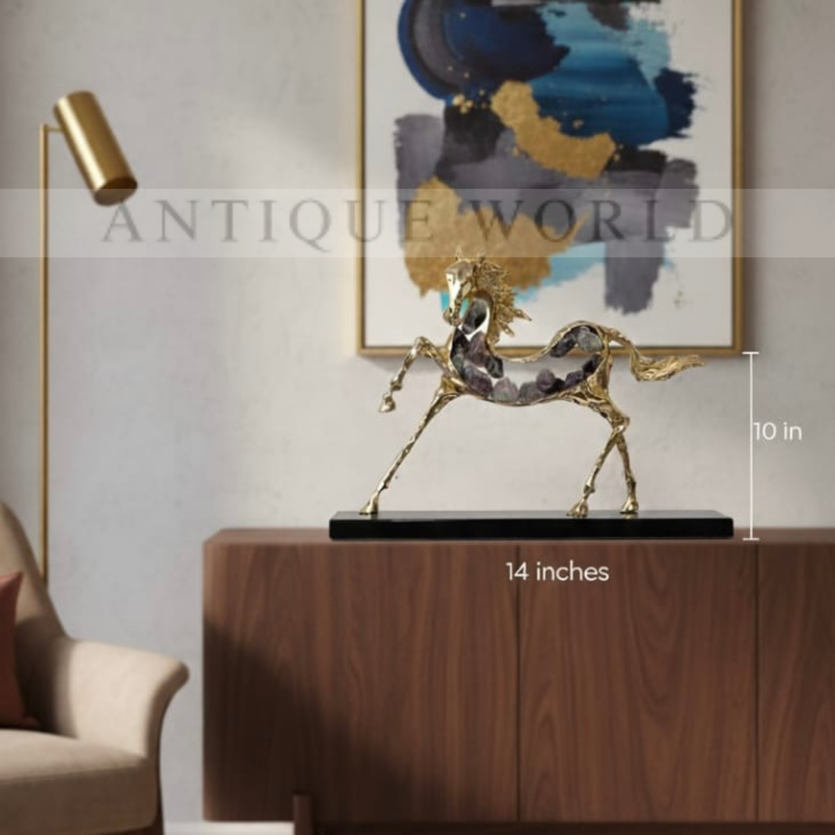 Dynamic Brass  Running Horse Showpiece