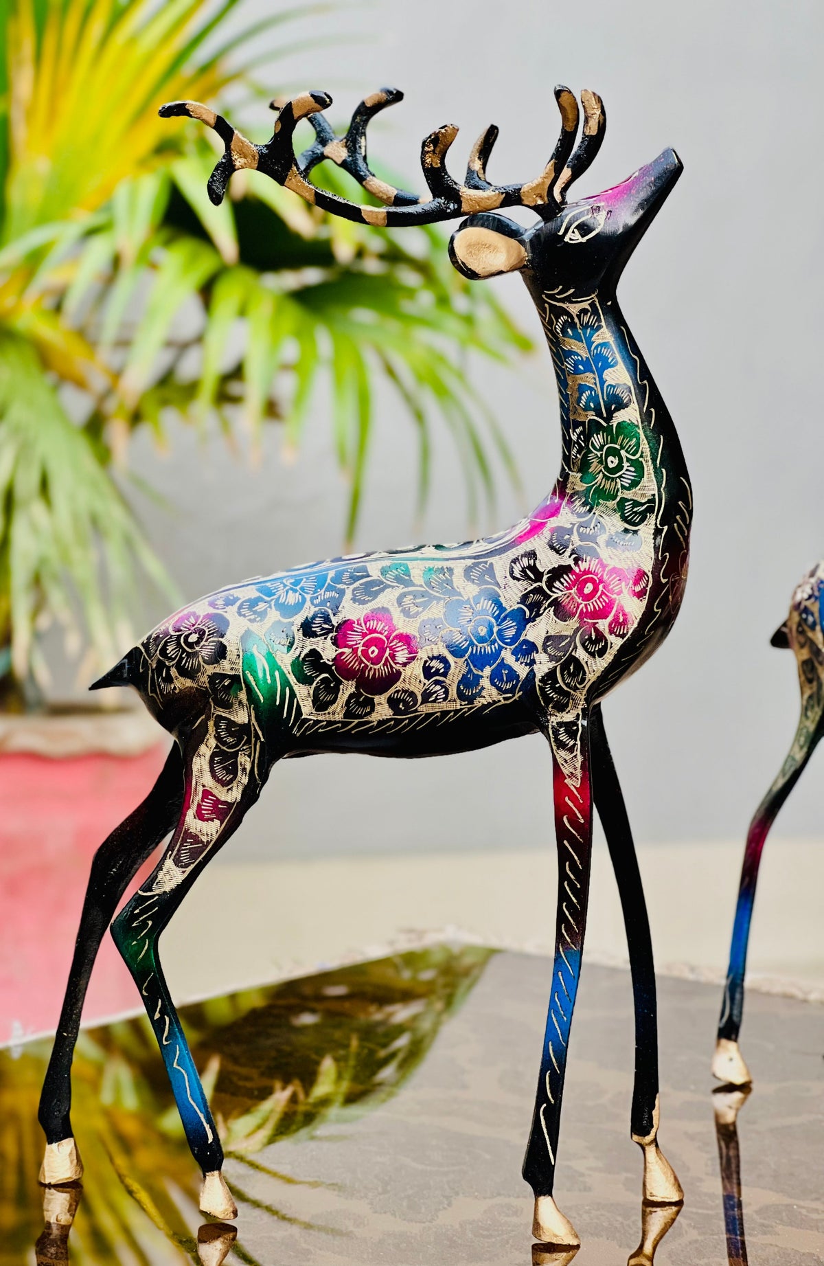 Naqshi Artistic  Brass Deer ( Set of 2 )