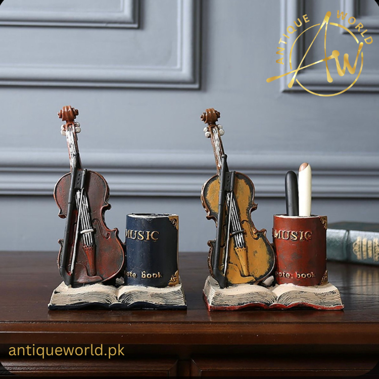 Retro Violin Pen Holder