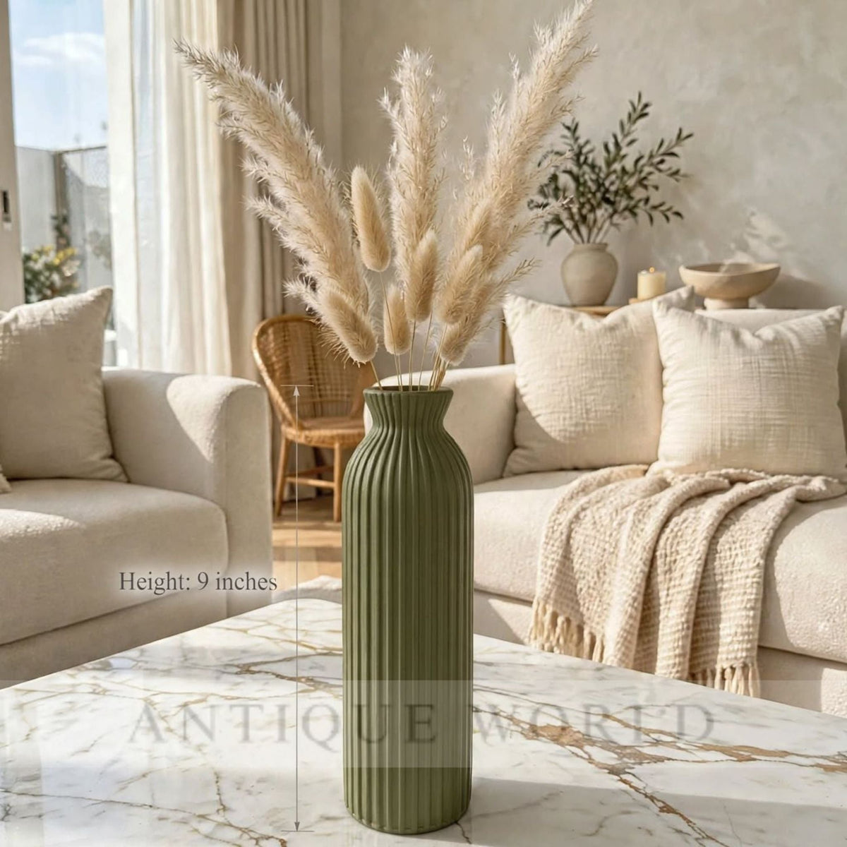 Luxury Tall Ribbed Decorative Floor Vase