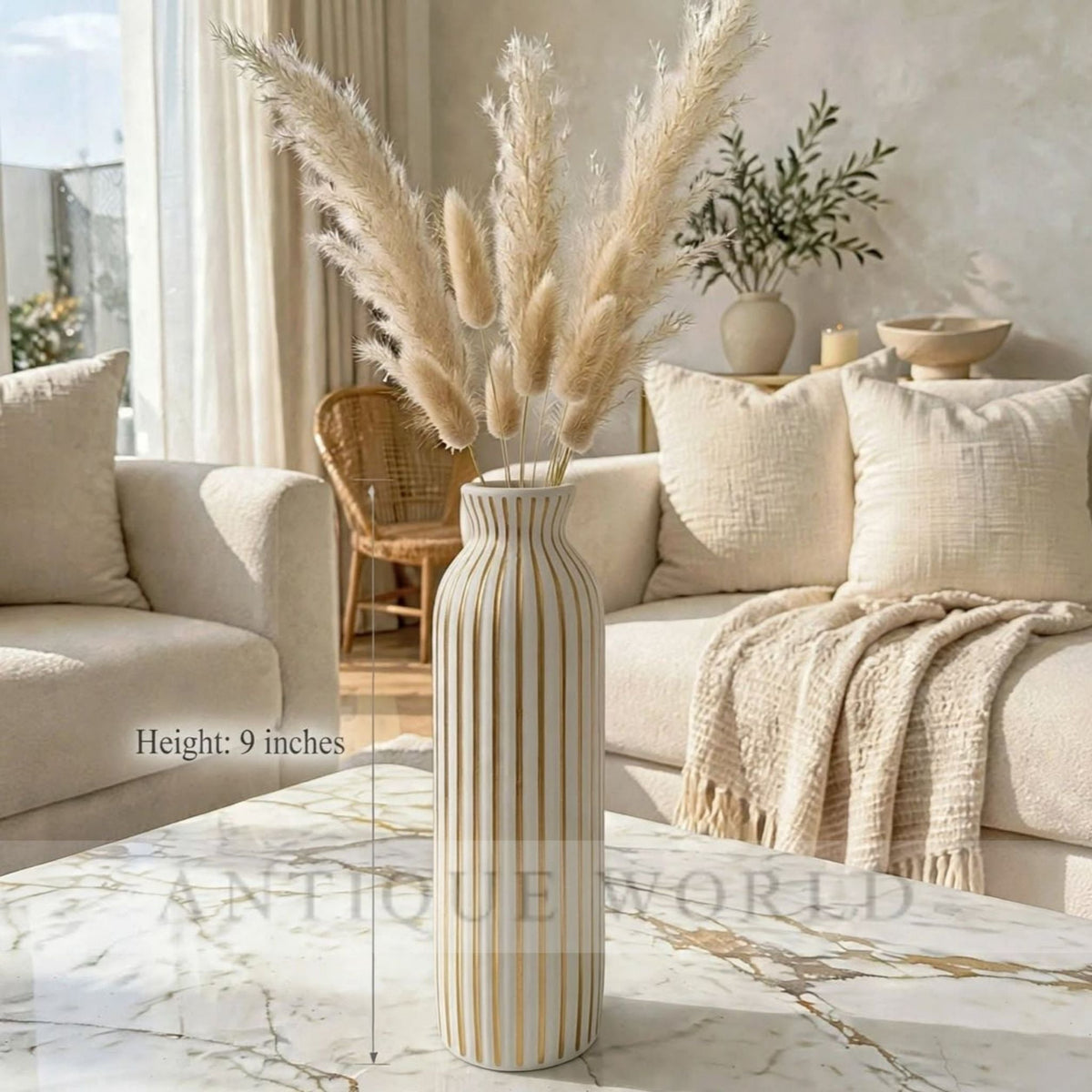 Luxury Tall Ribbed Decorative Floor Vase