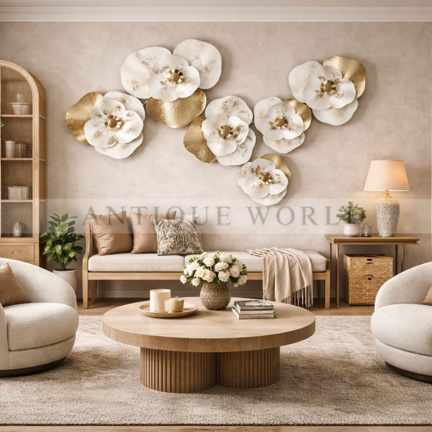 Pearl & Gold Symphony 3D Wall Installation