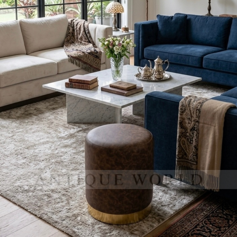 Prestige Leather Accent Stool