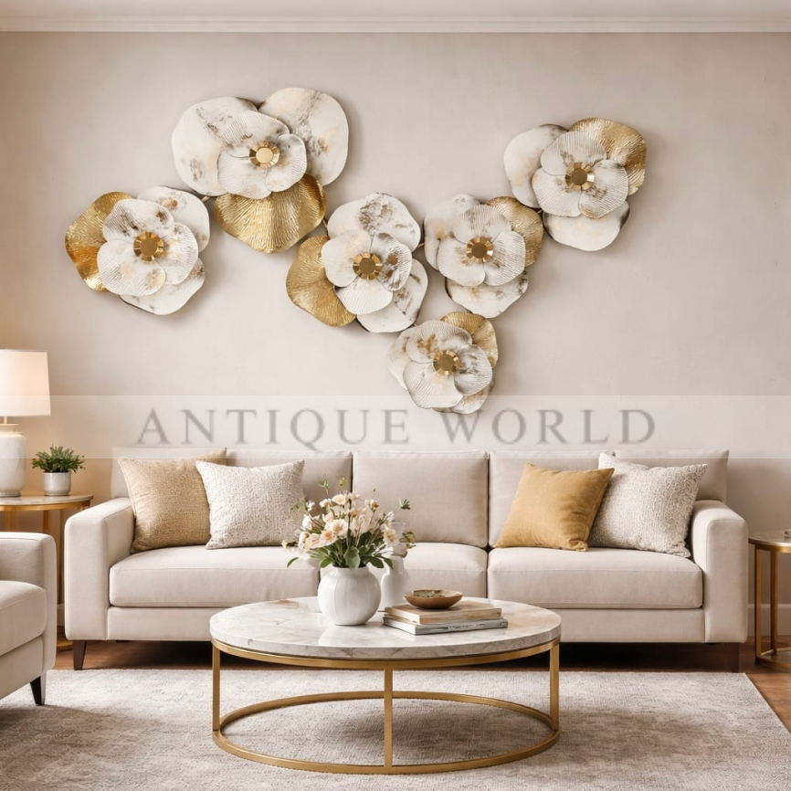 Pearl & Gold Symphony 3D Wall Installation