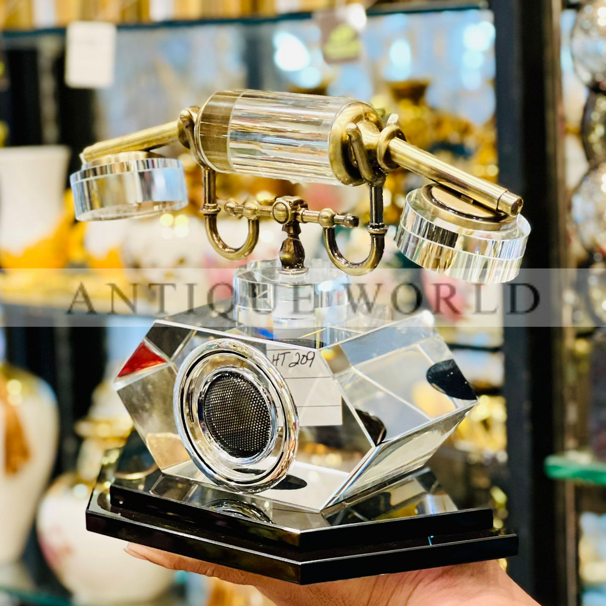 Fine Crystal Telephone Decor Ornament