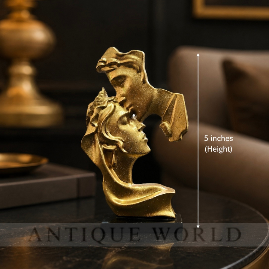 Vintage Golden Muse Double Face Sculpture