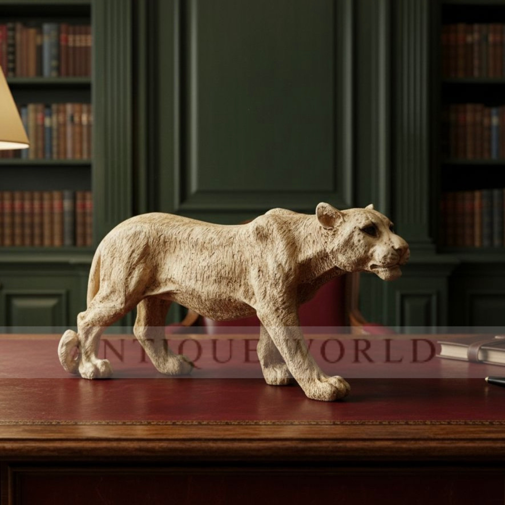 Antique  Panther Statue (  Black , Gold , Off White )