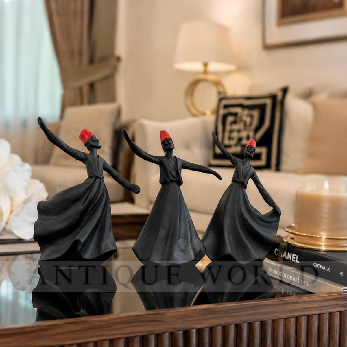 Classical Dervish  Art Sculpture( Set of 3)