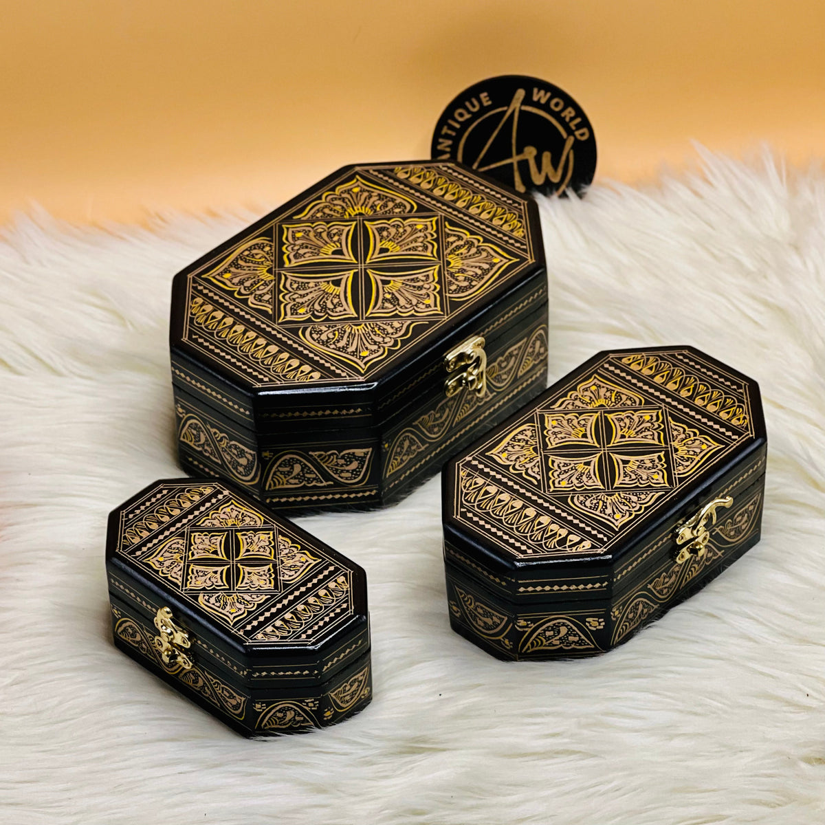 Mesmerising Naqshi Art Jewellery box (Set Of 3)