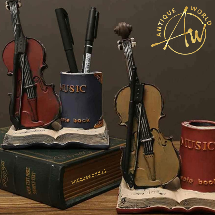 Retro Violin Pen Holder