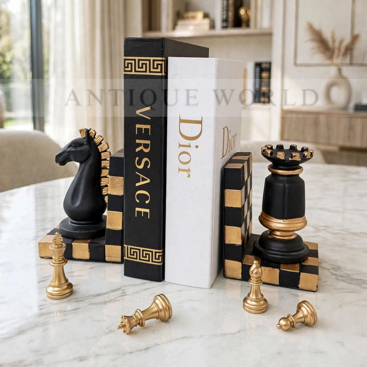 Creative Unique Chess Sculpture & Bookend