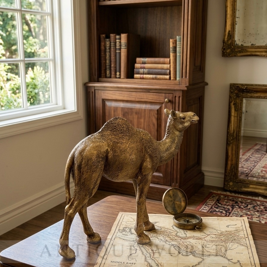 Decorative Gold-Finished Camel Statue