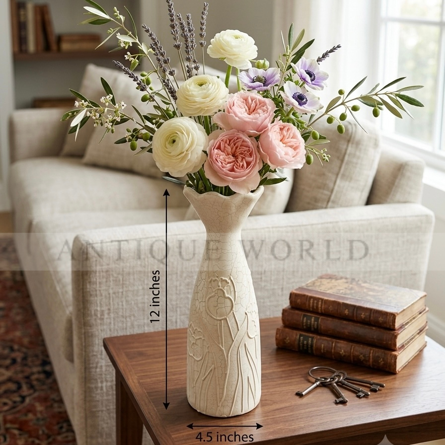Vintage-Style Crackle Glaze Vase