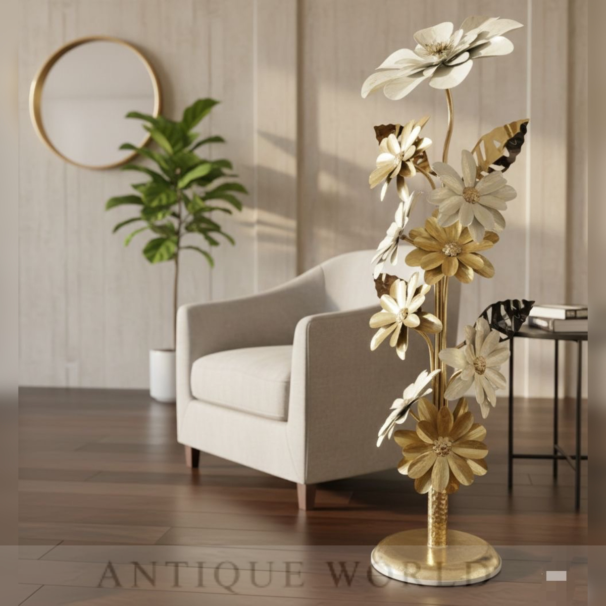 Metal Floral Floor Decor