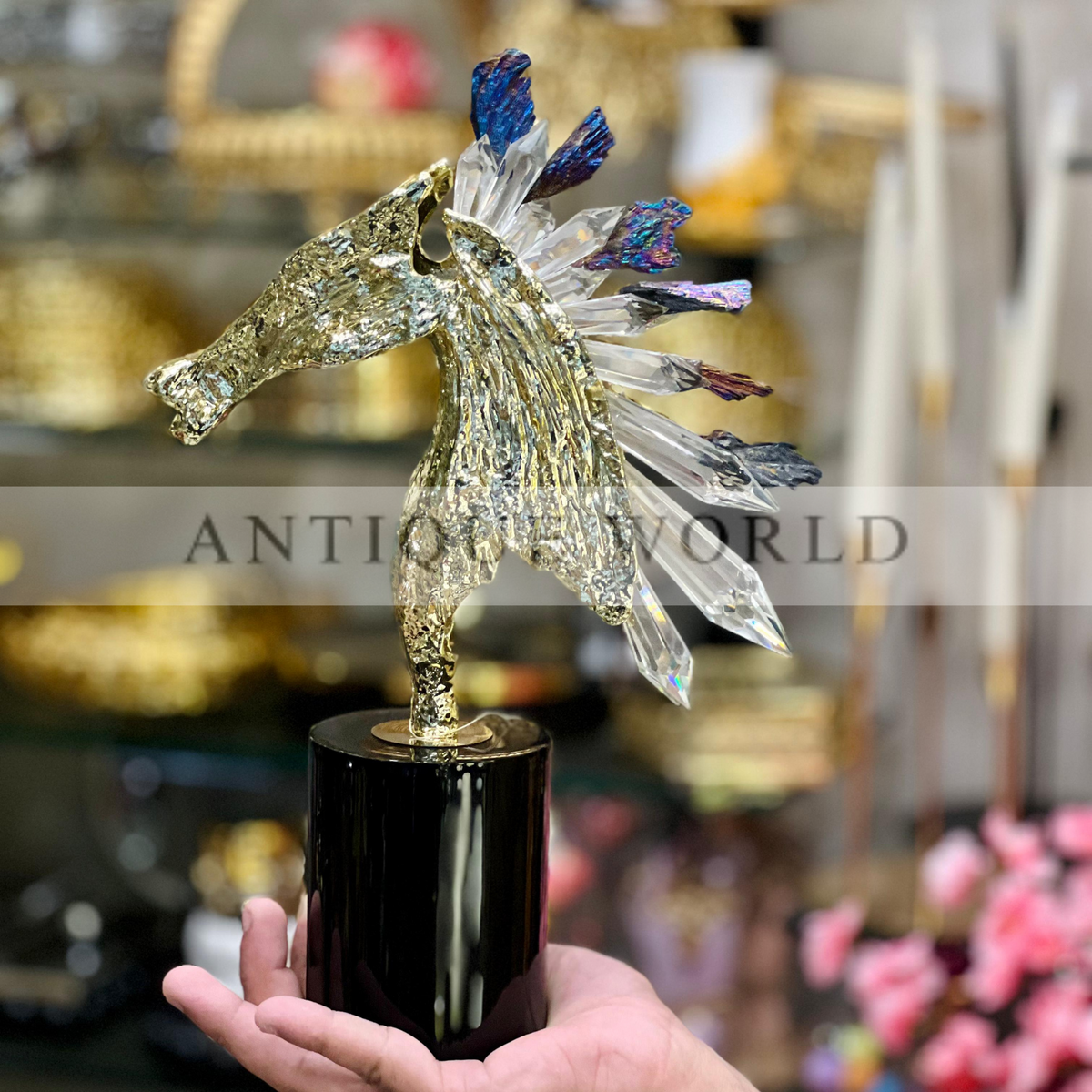 Luxury Decorative Brass Crystal Ornaments