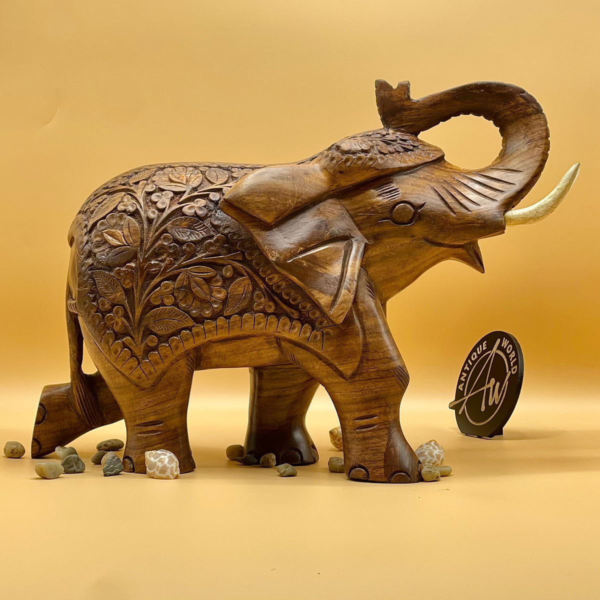 Jointless Shesham Handcrafted Elephant Sculpture
