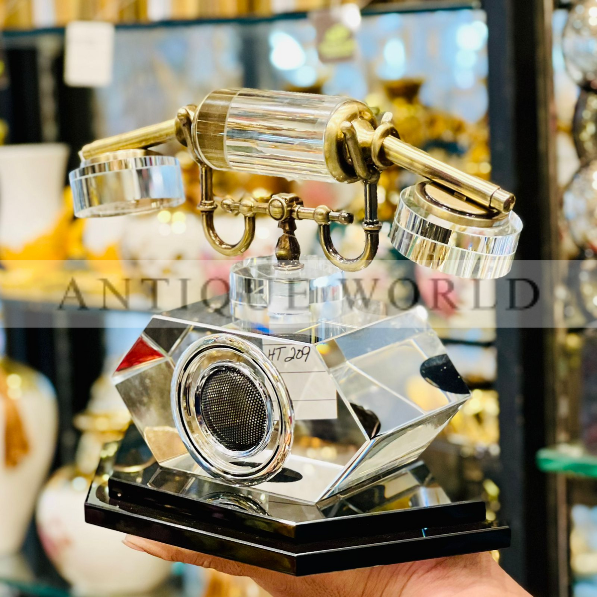 Fine Crystal Telephone Decor Ornament