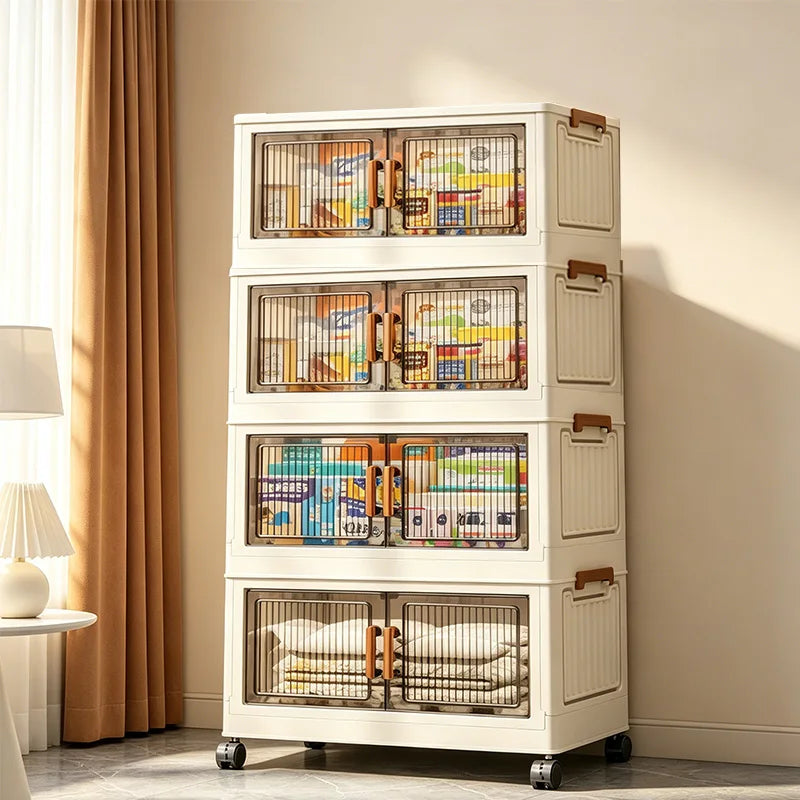 Foldable Storage Cabinet with Wheels
