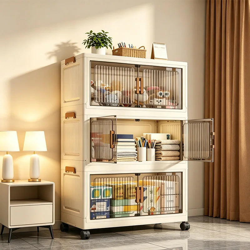 Foldable Storage Cabinet with Wheels