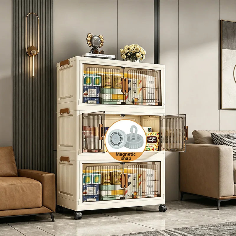 Foldable Storage Cabinet with Wheels