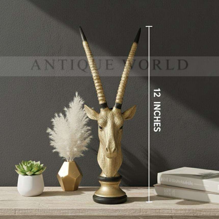 Modern Golden Antelope Horns Sculpture
