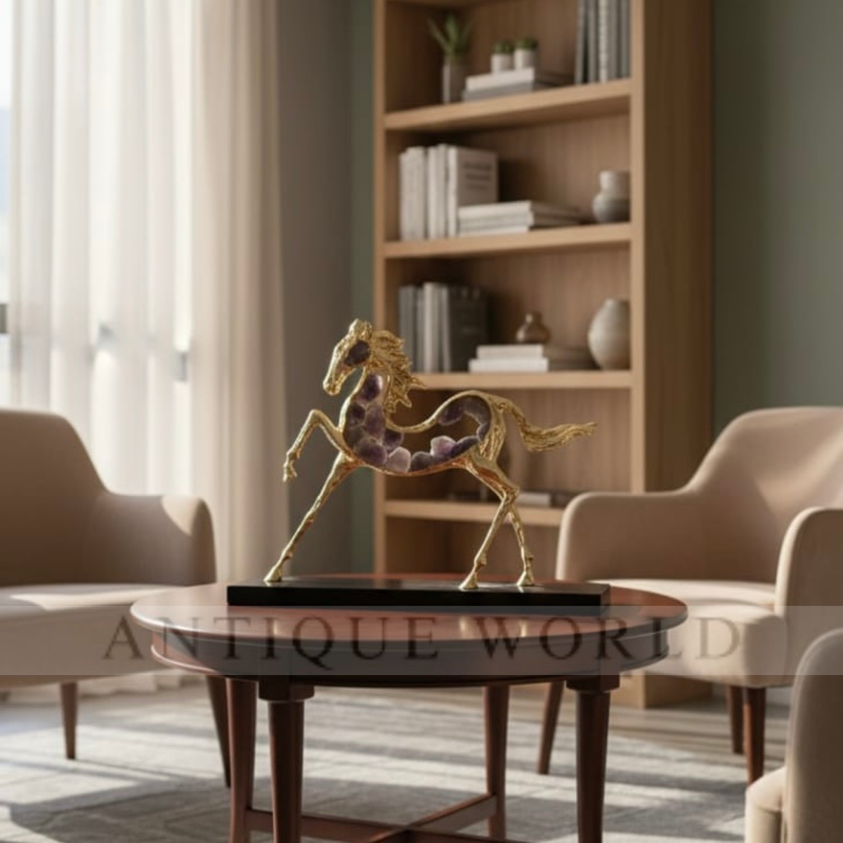 Dynamic Brass  Running Horse Showpiece