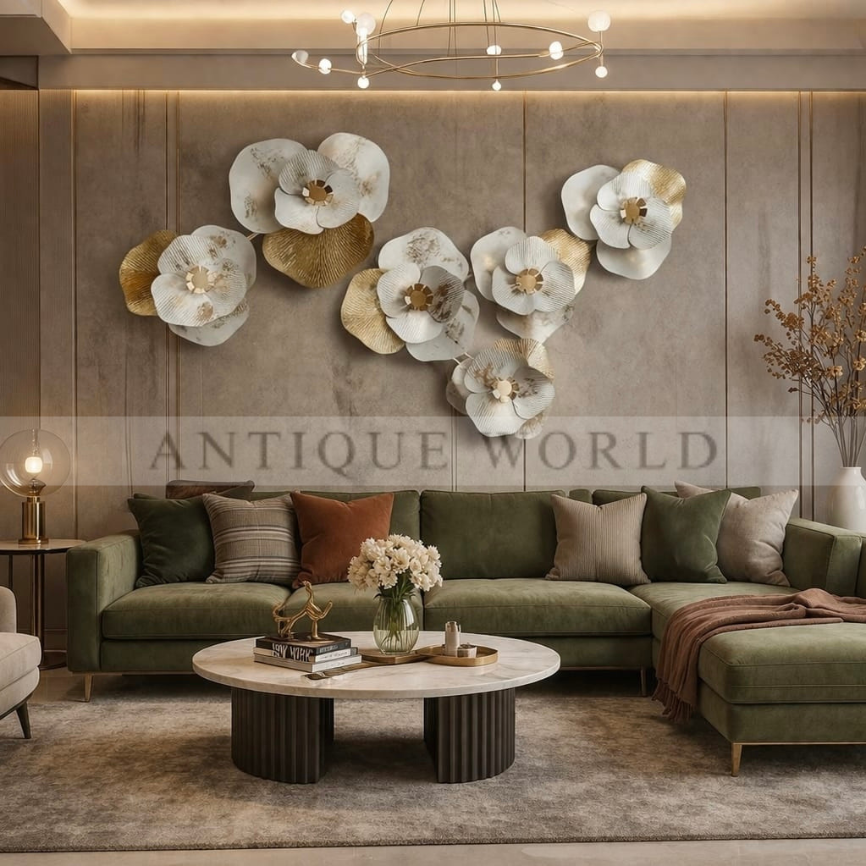 Pearl & Gold Symphony 3D Wall Installation