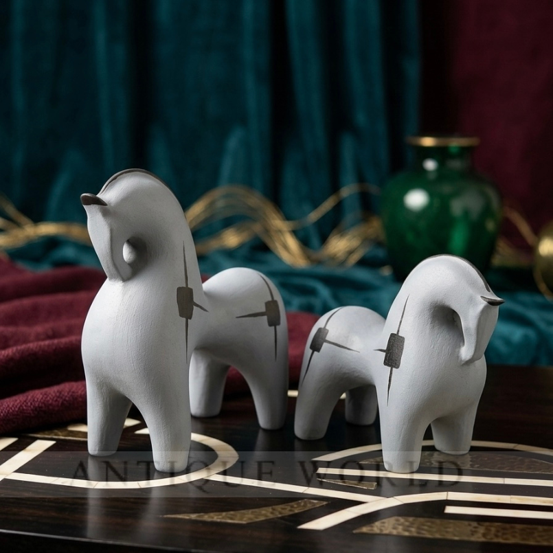 Abstract Black Horse Figurines (Set of 2 )