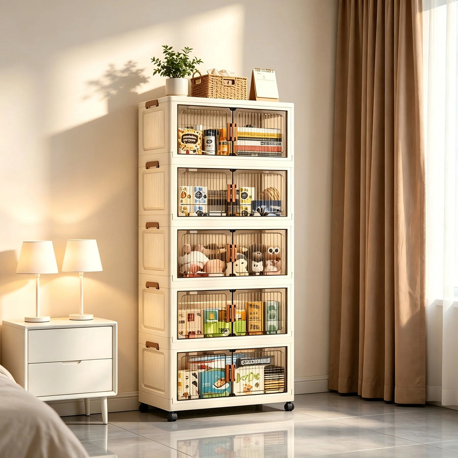 Foldable Storage Cabinet with Wheels