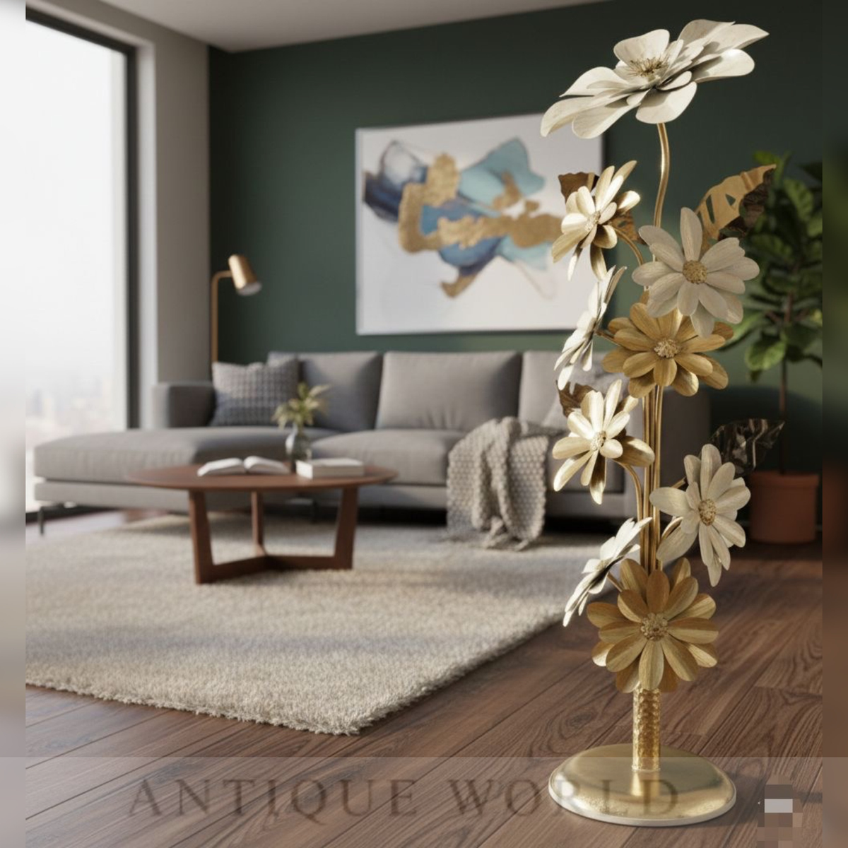 Metal Floral Floor Decor