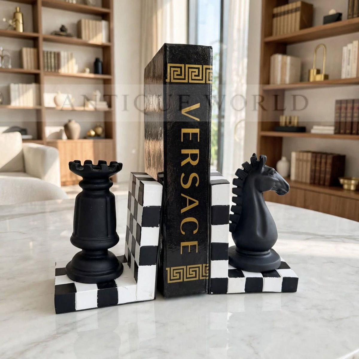 Creative Unique Chess Sculpture & Bookend