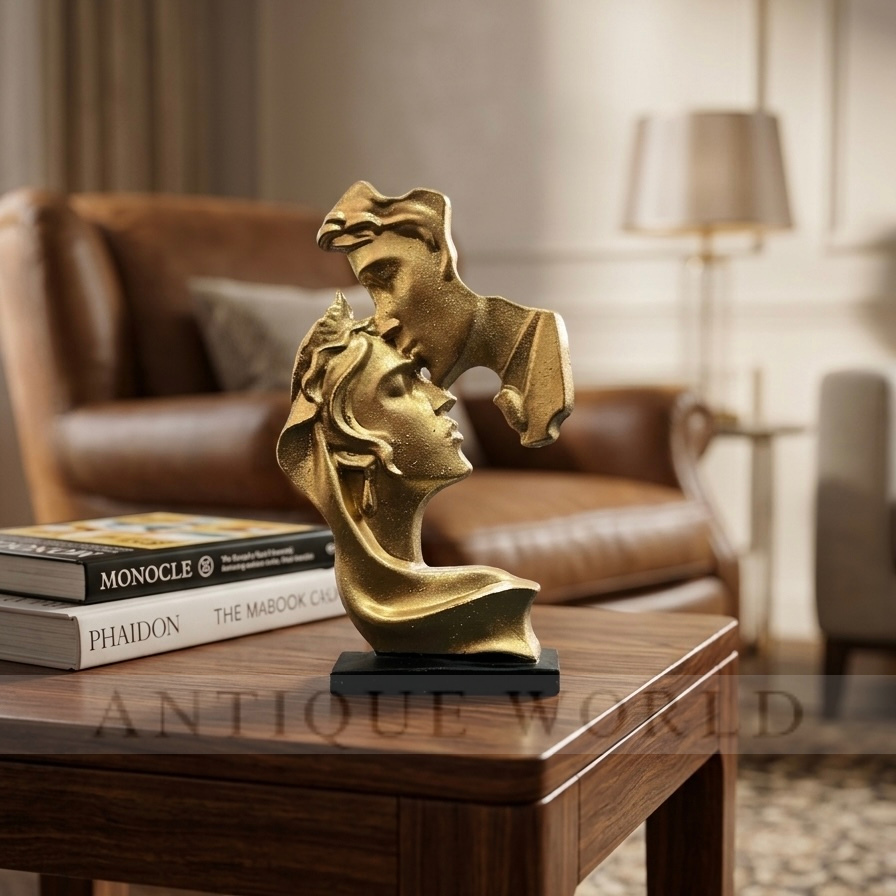 Vintage Golden Muse Double Face Sculpture