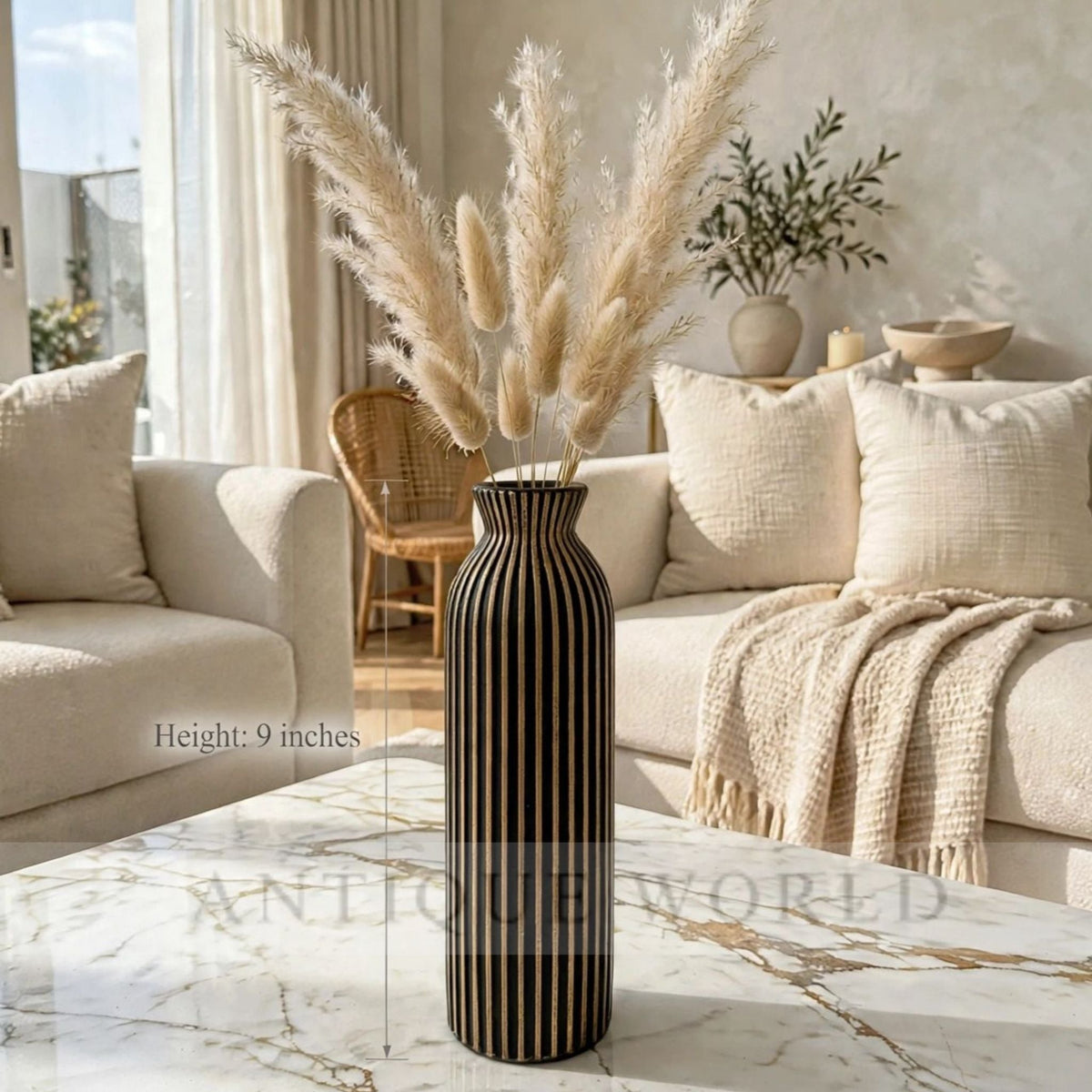 Luxury Tall Ribbed Decorative Floor Vase