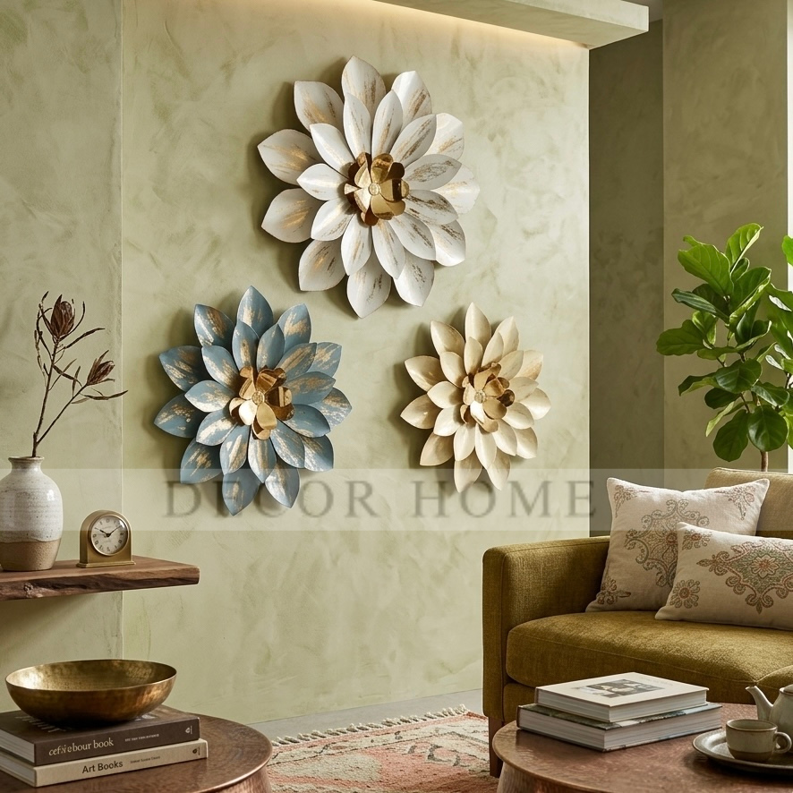 Metallic Floral Wall Decor (Set of 3)