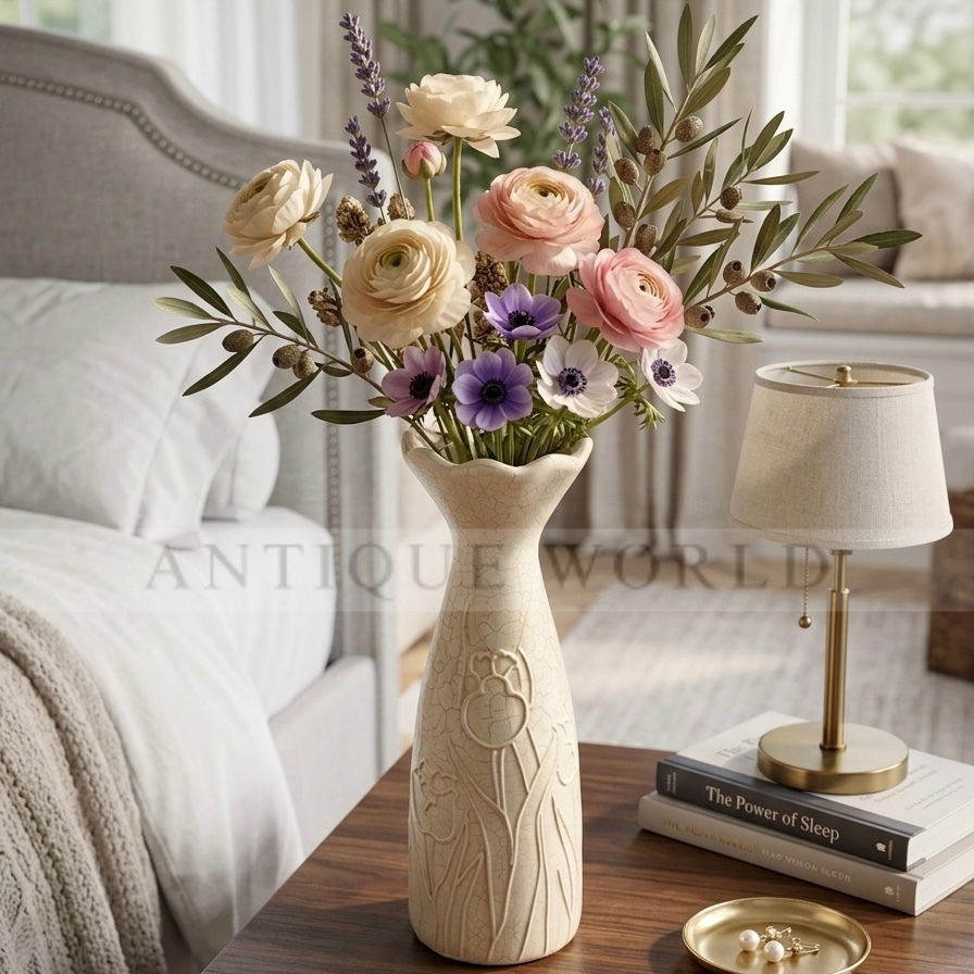 Vintage-Style Crackle Glaze Vase