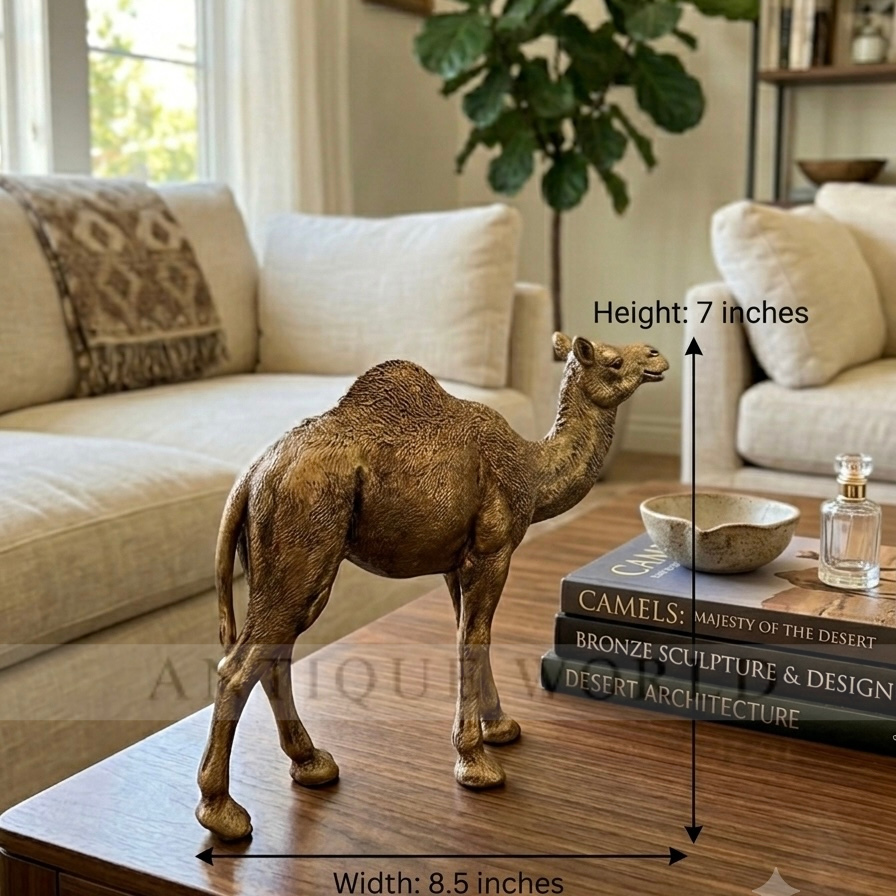 Decorative Gold-Finished Camel Statue