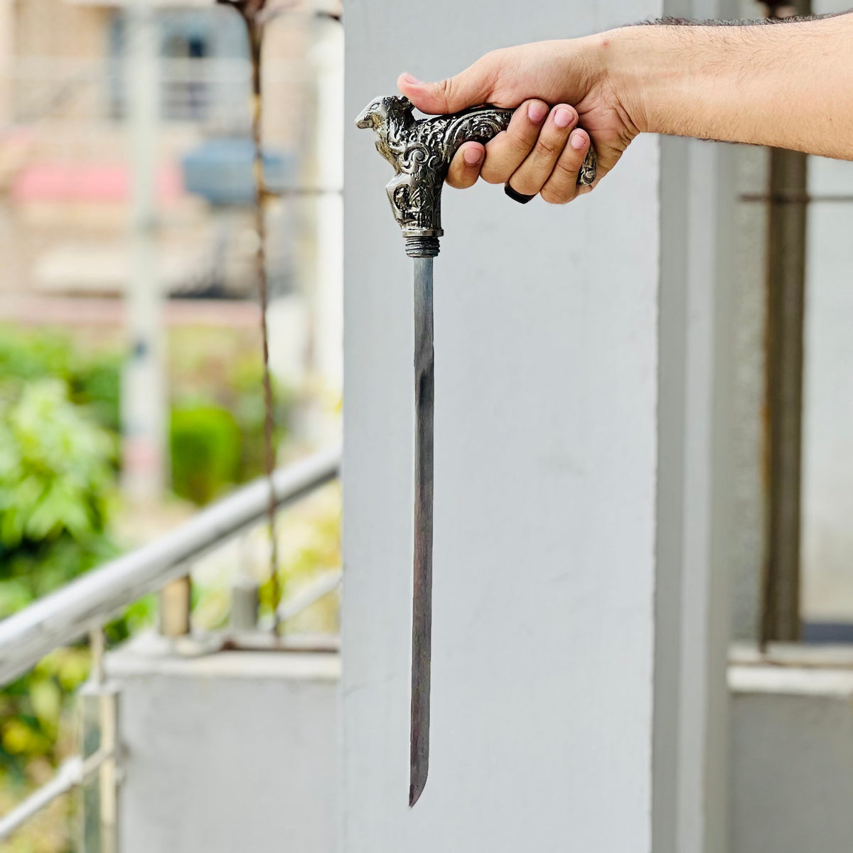 Lion Shaped Walking Cane with Hidden Sword