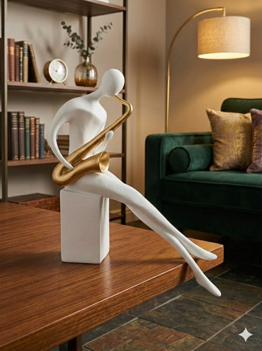 Modern Abstract Saxophone Player Resin Showpiece”