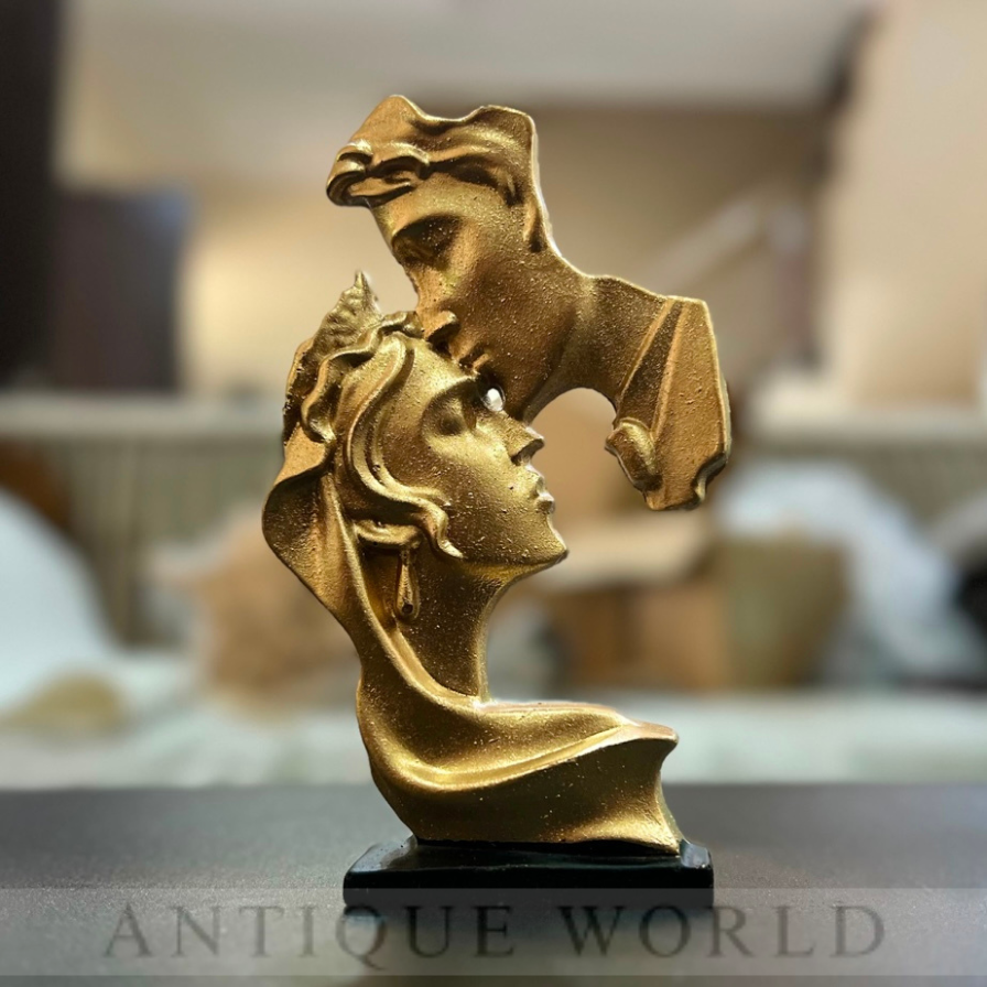 Vintage Golden Muse Double Face Sculpture